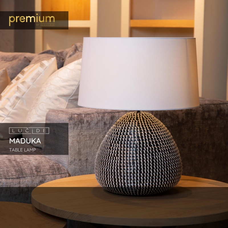 Lucide MADUKA - Stolná lampa - 1xE27 - Čierna